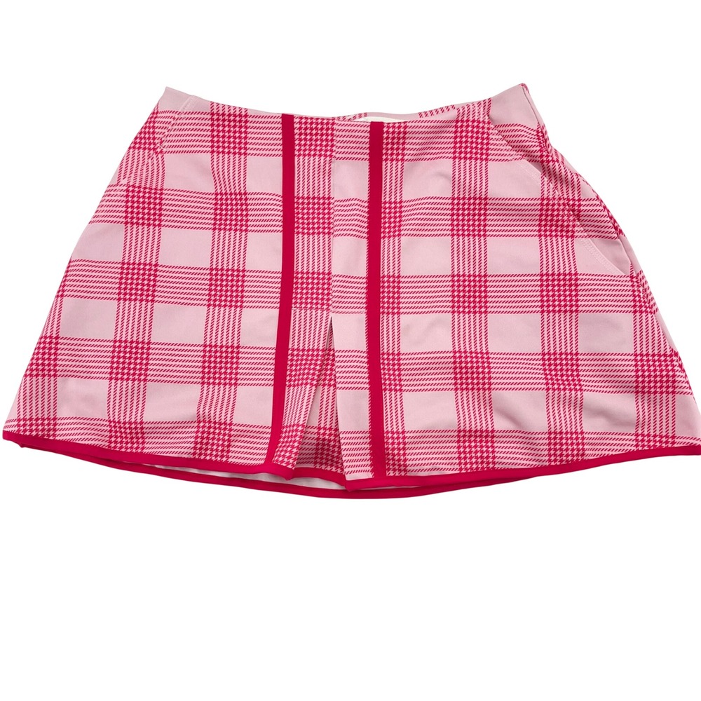 Bobbe Active Pink Plaid Tennis Skort Built-in Shorts UVP50+ Women XS